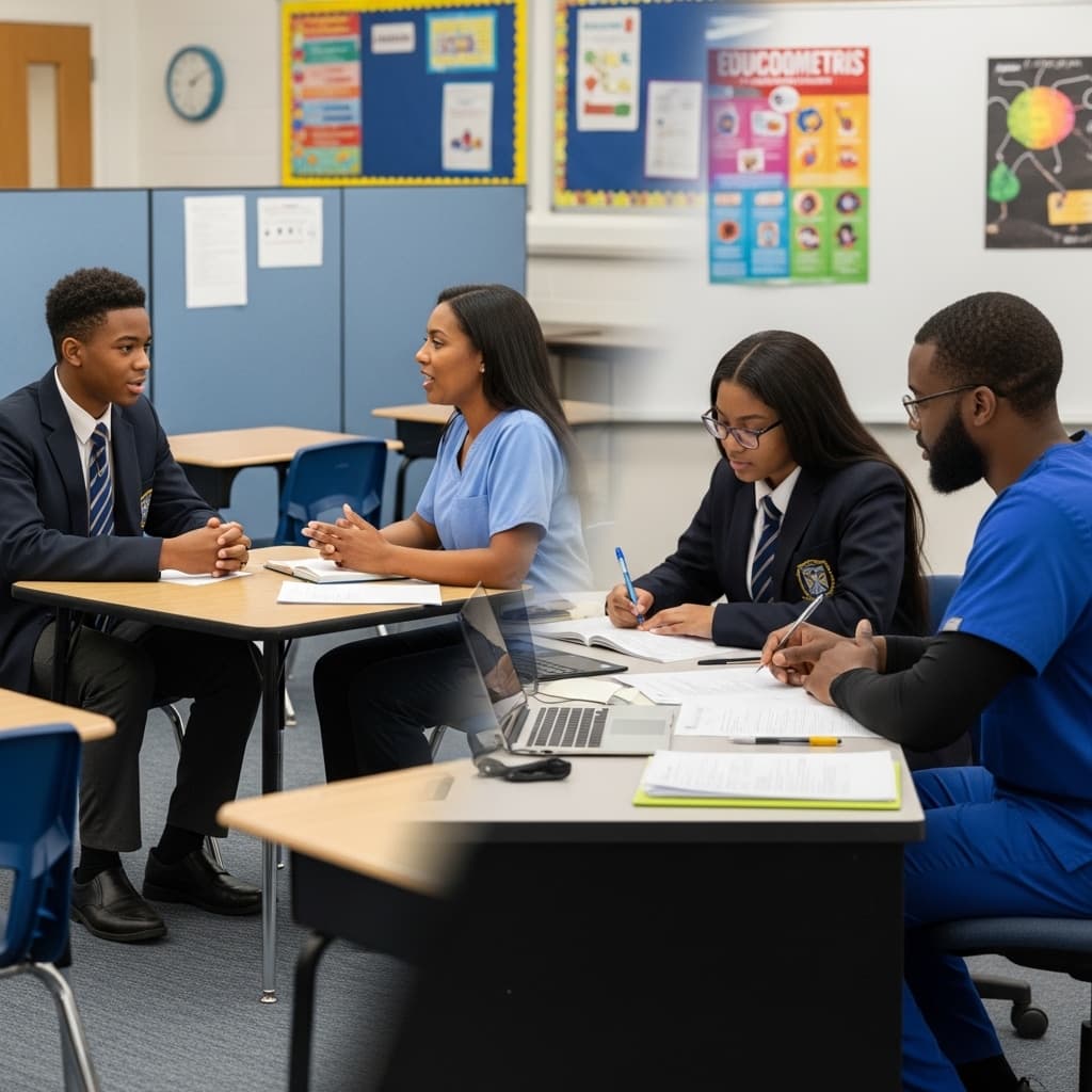 Engineers working on tech projects on their Laptops, with one sitting on a globe.